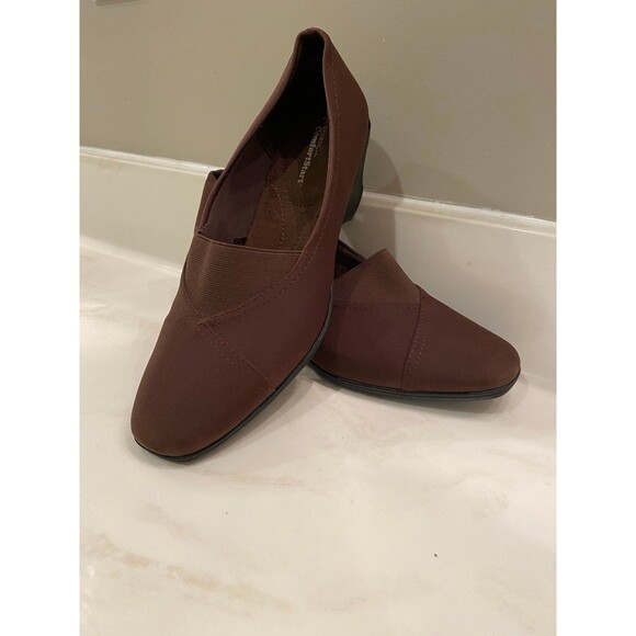 George Comfort Start Slipon Womans Brown Semi Wedge Heels Stylish size 9 EUC - Picture 7 of 9